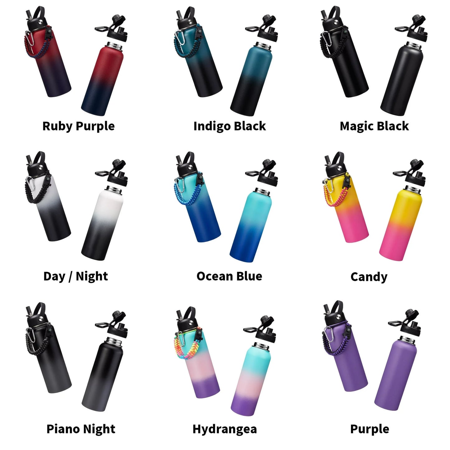 40 Oz Water Bottle with Straw Spout Lids Cold 48H Hot 24H, Vacuum Insulated Water Jug Carrying Bag with Strap Handle, Bottom Boot, Leak-Proof Stainless Steel Thermal Flask