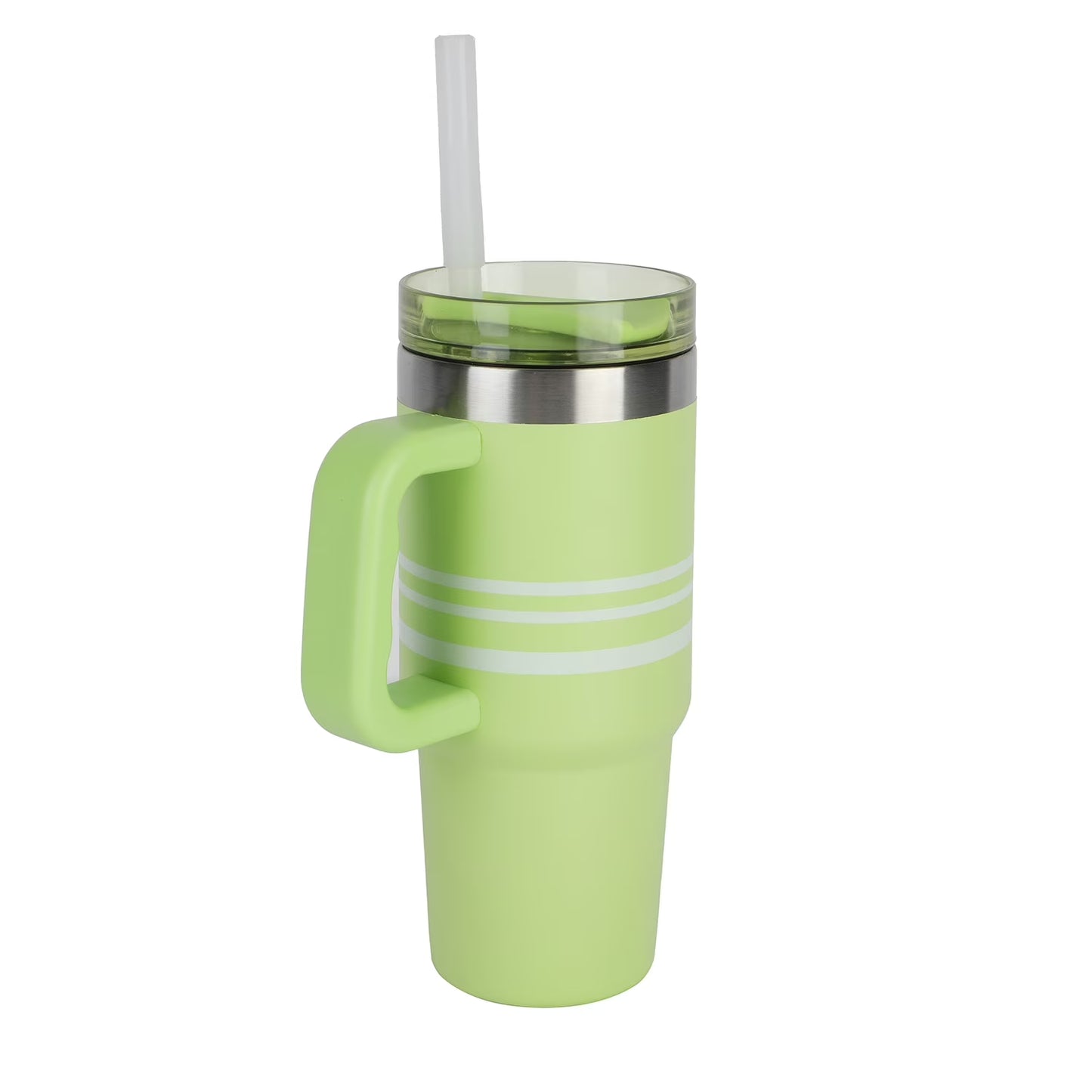 18 Oz Stainless Steel Insulated Tumbler with Handle, Sonic Lime Stripes