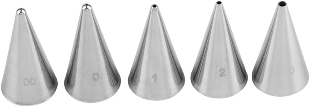 Cake Decorating Set, 5 Pieces Stainless Steel Icing Piping Nozzles Tips Kit - Christmas Holiday Birthday Anniversary Wedding Cupcakes Cakes Cookies Dessert Candy Pastry DIY Making Tools #5