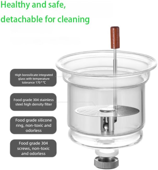 Glass Teapot with Removable Infuser, Loose Leaf Tea Brewing (Half circle shaped handle)
