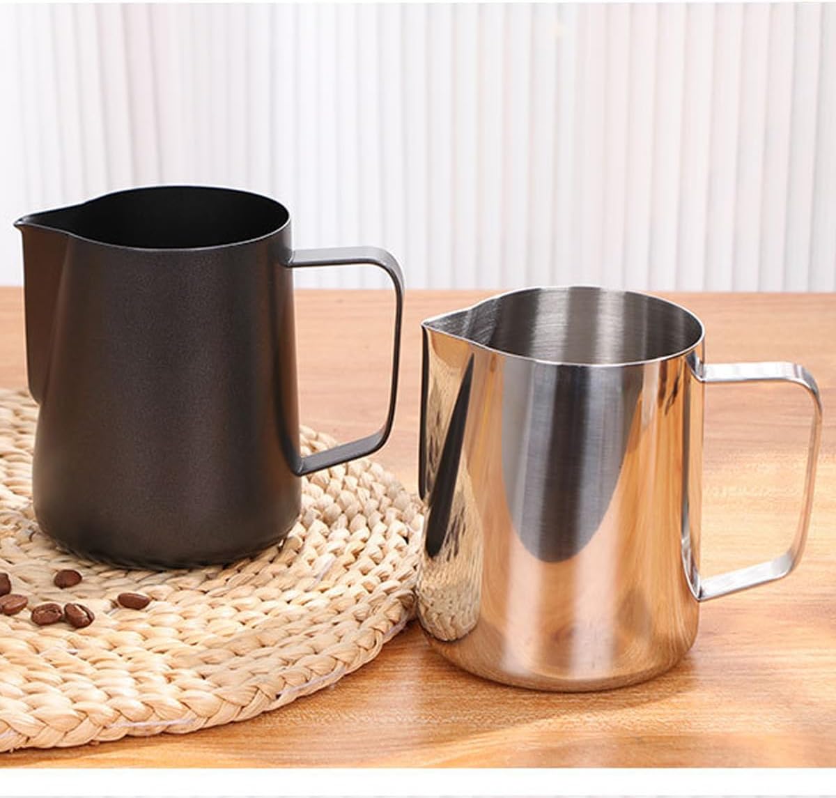 Milk Frother Pitcher 20 OZ,Espresso Milk Frothing Pitcher, Milk Steamer Cup Steaming Pitcher, Stainless Steel Coffee Froth Cup with Latte Art Pen for Coffee Cappuccino (Silver)