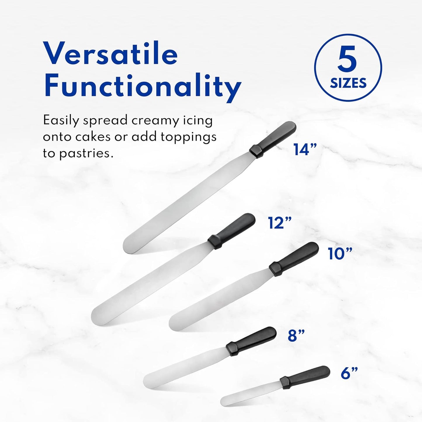 New Star Foodservice 38149 Straight Icing Spatula, 6-Inch Blade, 11-Inch Overall, Silver
