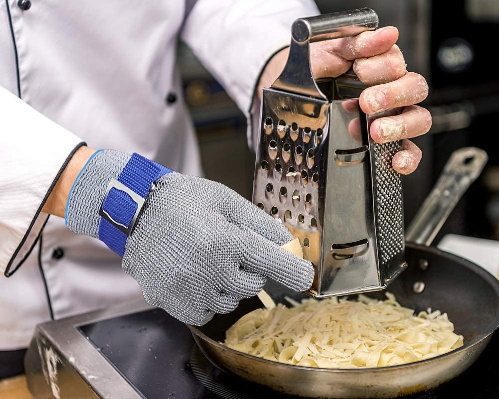 Schwer ANSI A9 Cut Resistant Glove, Food Grade Stainless Steel wire Mesh Metal Gloves, Knife Cutting Gloves for kitchen Mandoline Slicing Butcher Meat Cutting Oyster Shucking Fish Fillet(S, 1 PCS)