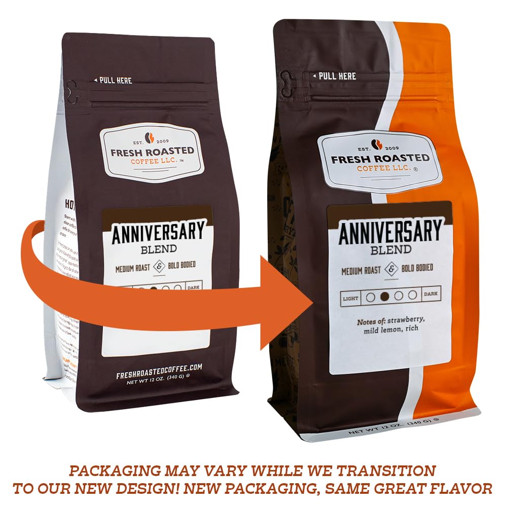 Fresh Roasted Coffee, Dark Brazil, 12 oz, Med-Dark Roast, Kosher, Whole Bean