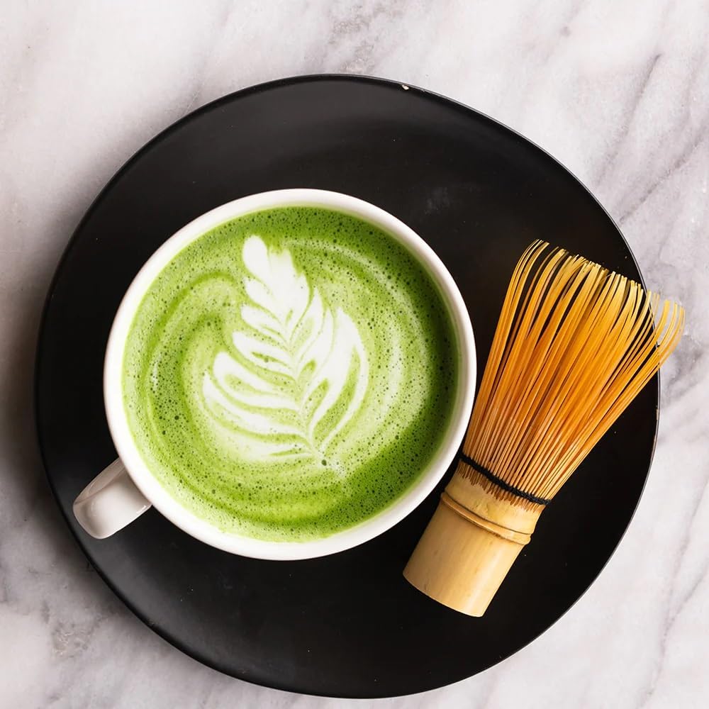 ARTDOU Golden Bamboo Matcha Whisk Japanese Chasen – Traditional Green Tea Powder Stirrer for Preparing,Matcha Latte,Iced Matcha 茶せん 100本立