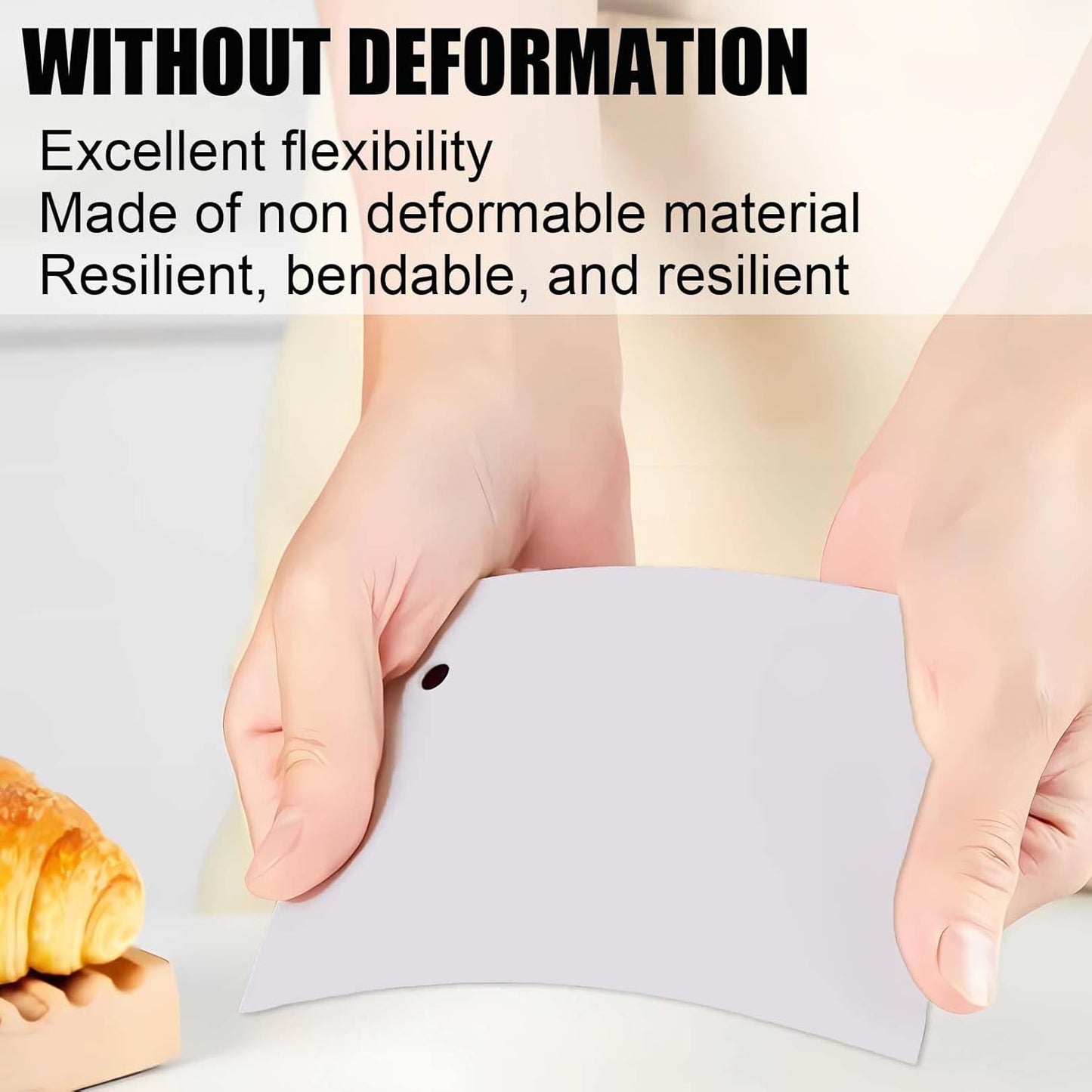 4 PCS Dough Scraper Bench Scraper, Plastic Bench Scraper for Dough Cutter for Bread Cake Dough Fondant Icing