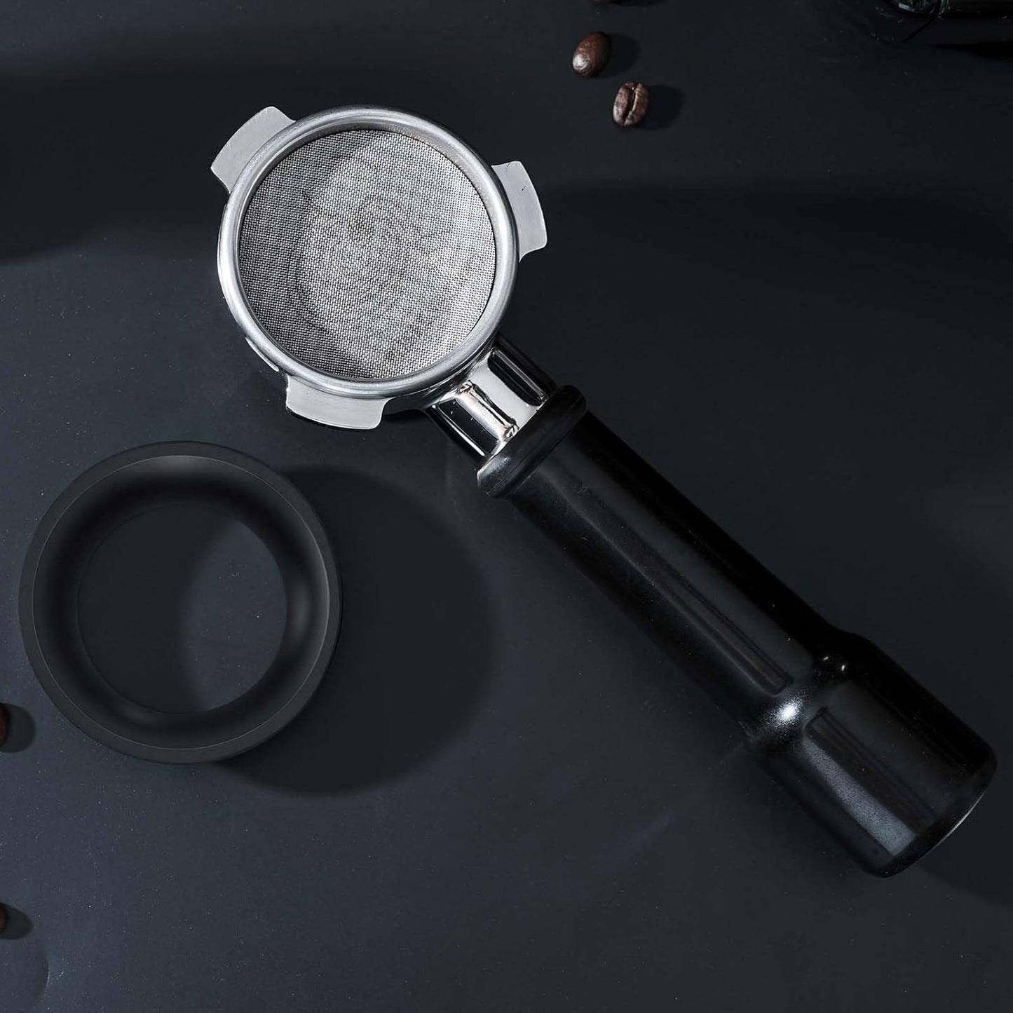 54mm Espresso Dosing Funnel & 53.5mm Puck Screen,PUSEE Coffee Dosing Ring Aluminum Metal,Reusable 1.7mm Thickness 150μm Espresso Puck Screen 316 Stainless Steel Fits 54mm Portafilter