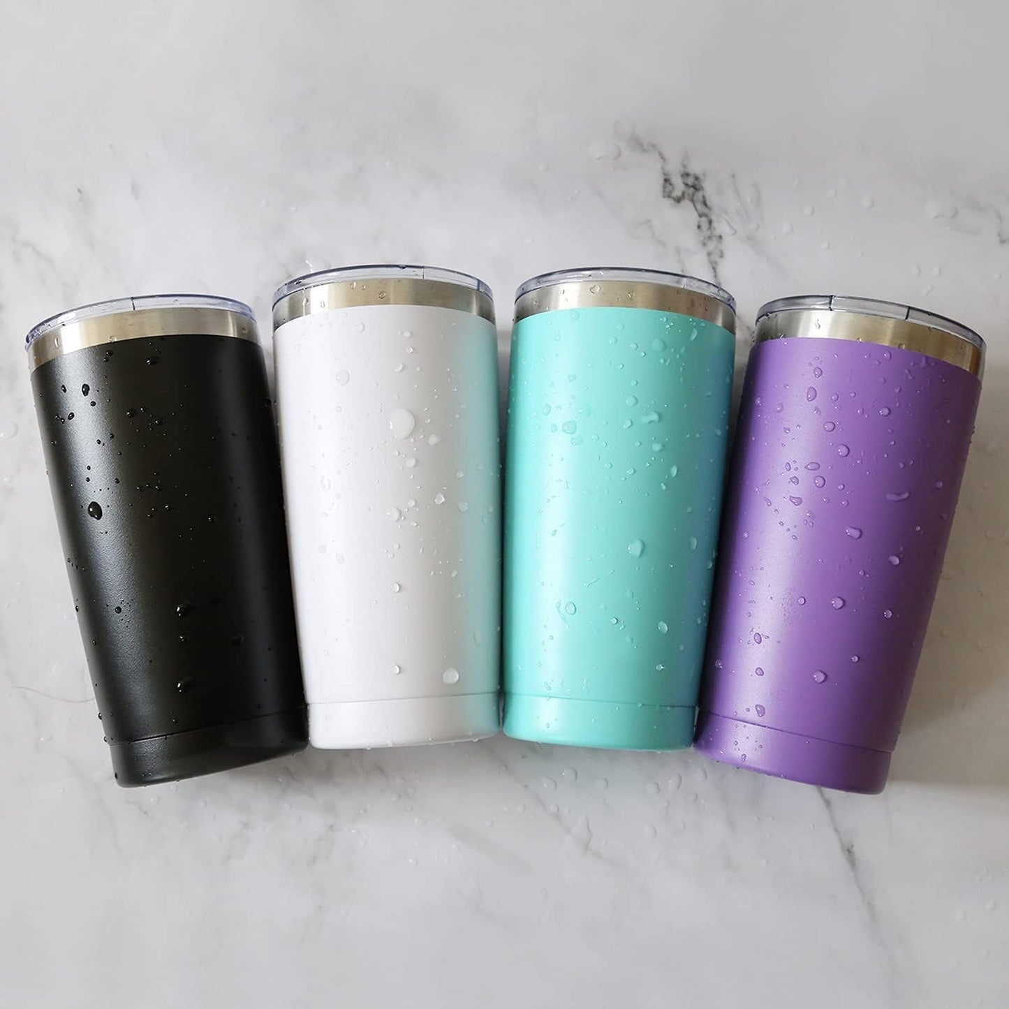 16 Pack 20oz Tumbler Vacuum Insulated Travel Mug with Lids, Stainless Steel Double Wall Bulk Cup for Home, Office, Outdoor Suitable for Vehicle Cup Holders (Assorted Colors
