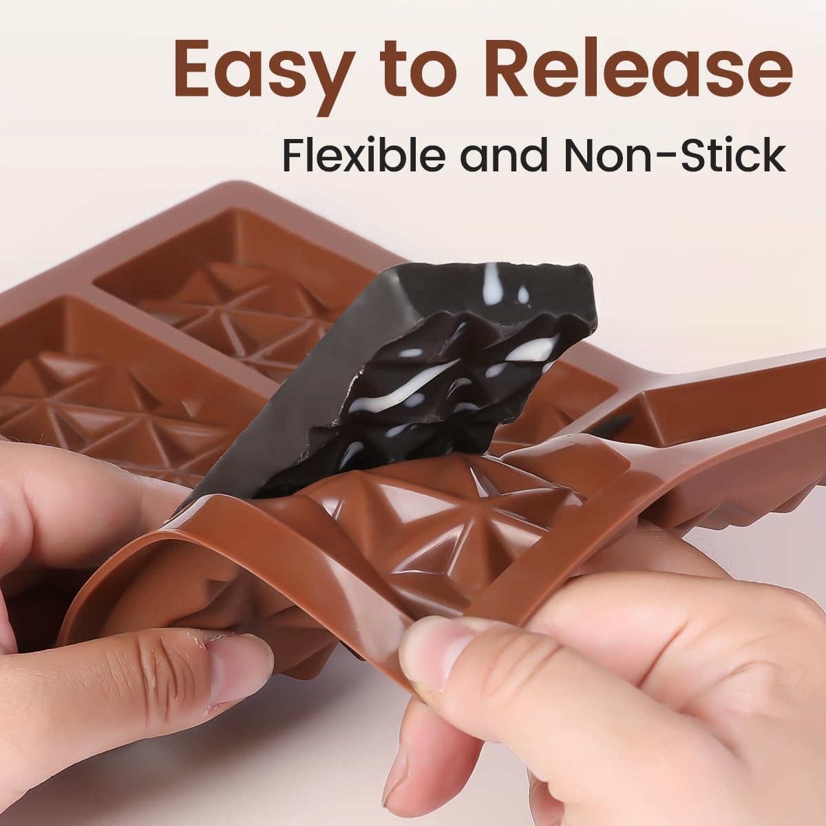 Chocolate Bar Molds Deep Silicone Break-Apart Chocolate Nonstick Protein and Energy Bar Mold Thick Candy Bar Mold Wax Melt Mold 3 Pack