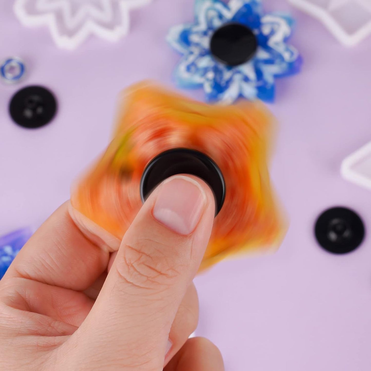 NiArt Fidget Spinner Toy DIY Bearing with Caps Set 24-Pack, MR137 0.5" Single-Sealed Chrome Steel Bearing Balls Replacement High Speed 13mmx7mmx4mm Epoxy Resin Casting Craft Skateboard Stress Reliever