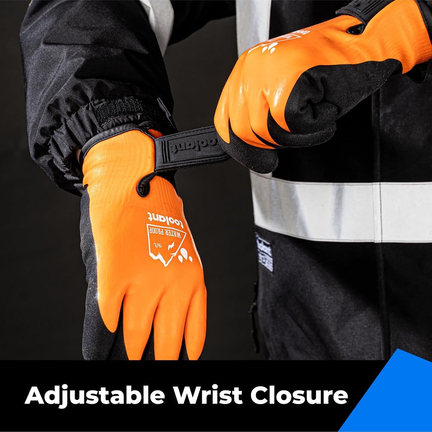 100% Waterproof Gloves for Men and Women, Winter Work Gloves for Cold Weather, Touchsreen, Thermal Gloves for Freezer Work, Fishing and Gardening, With Grip, Orange, X-Large