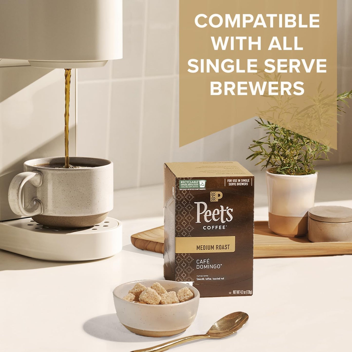 Peet's Coffee, Single Serve Coffee Pods Variety Pack - Luminosa Breakfast Blend, Café Domingo, Organic Alma De La Tierra, House Blend, 40 Count (4 Boxes of 10 Pods)