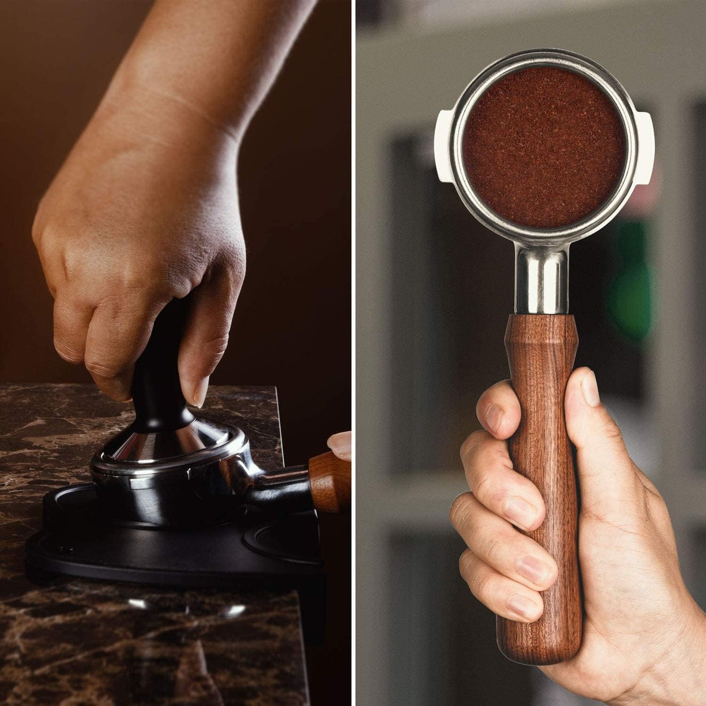 51mm Coffee Hand Tamper 304 Stainless Steel Base Professional Espresso Press for Portafilter Coffee Machine Barista Tool (51mm)