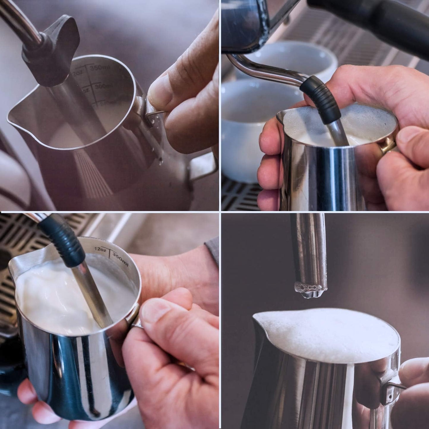 SIKEMAY Milk Frothing Pitcher Cup, 20oz/600ML Milk Frother Cup Stainless Steel Steaming Pitcher Milk Jug Coffee Latte Art Cappuccino Espresso Machine Accessories for Barista Steam Pitchers Tools
