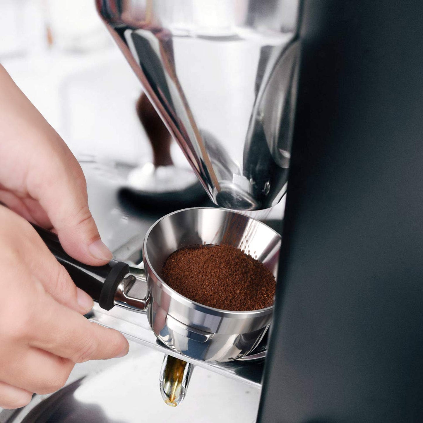 Stainless Steel Espresso Dosing Funnel Compatible with 58mm Portafilter