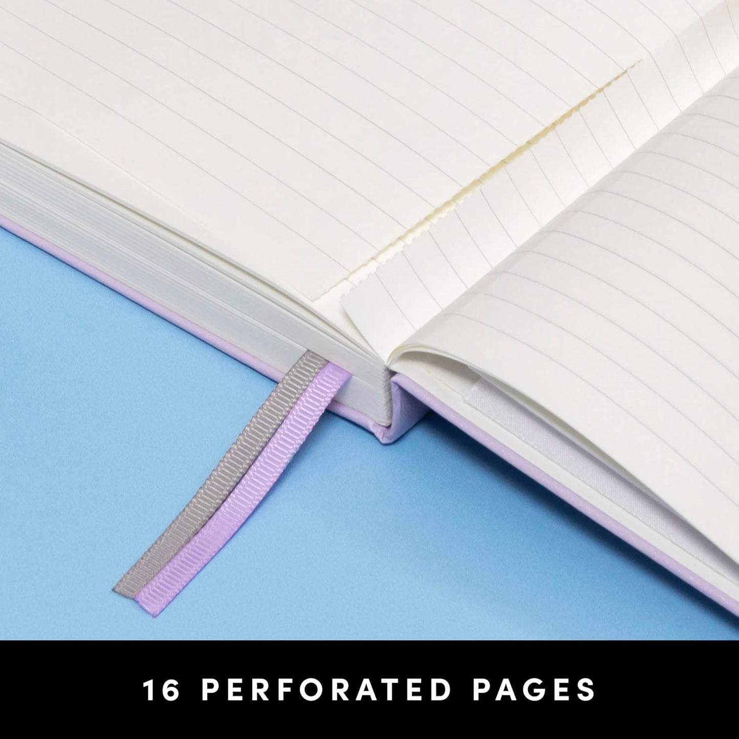 PAPERAGE Lined Journal Notebook, (Sky Blue), 252 Pages, Medium 5.6 in x 8 in - 100 GSM Thick Paper – Hardcover Journaling Notebook for Work, School & Note Taking