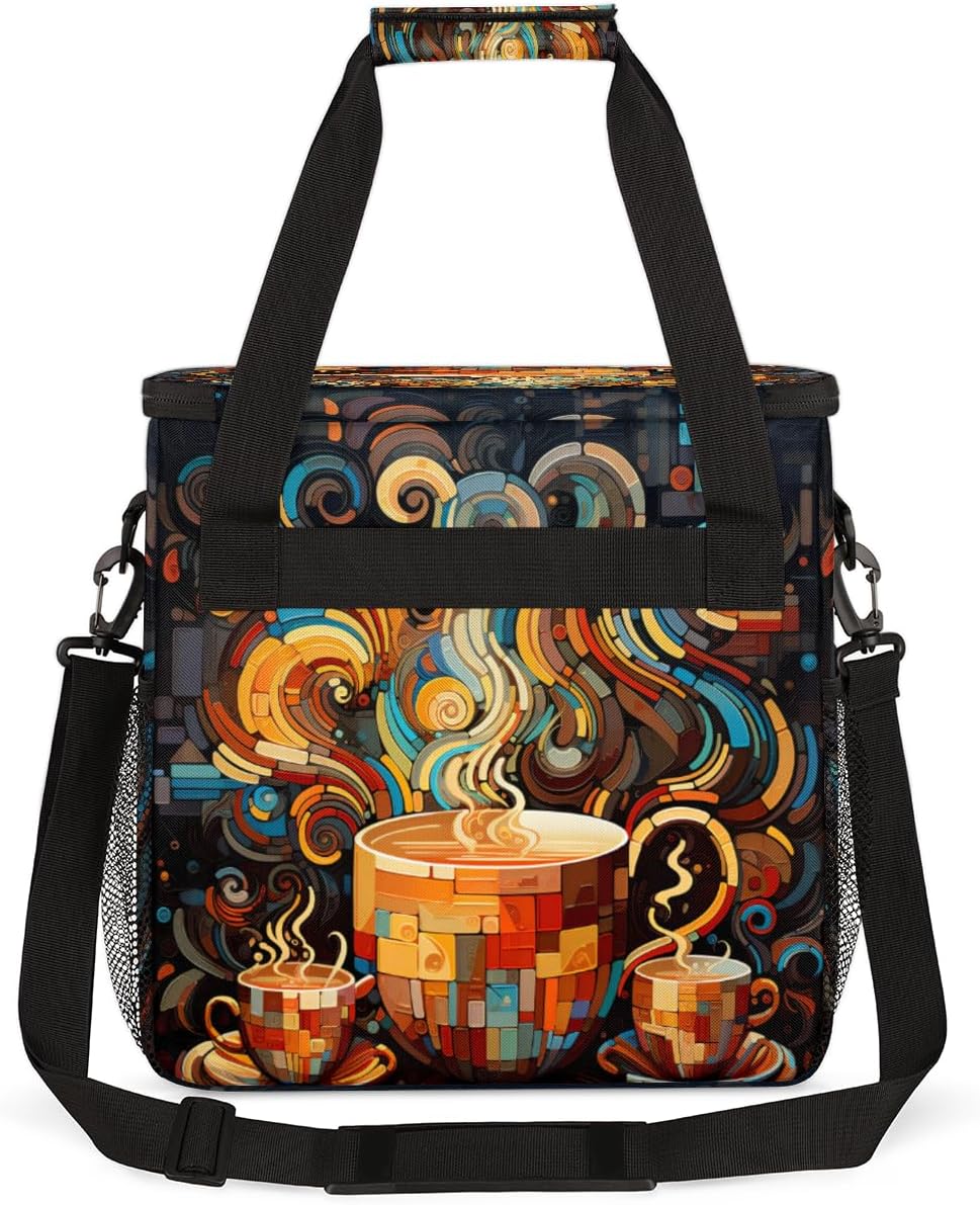 cfpolar Coffee Maker Storage Bag, Waterproof Travel Carrying Storage Tote Bag Organizer Case, Compatible with K-Mini or K-Mini Plus, And Suitable for Other Accessories, With Pockets for K-Cup Pods