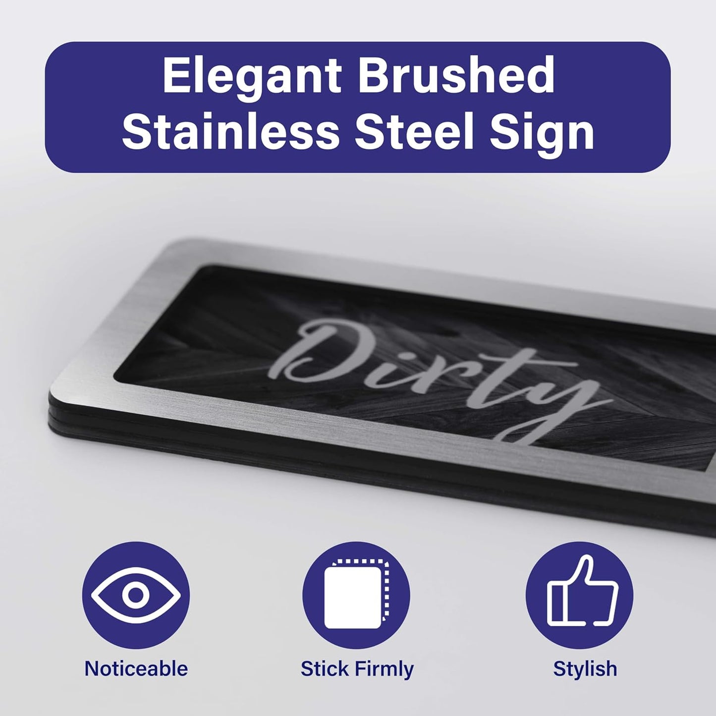 Dishwasher Clean Dirty Sign-Dishwasher Magnet Stainless Steel Clean Dirty Sign for Kitchen Organization Farmhouse Optional Adhesive Stickers