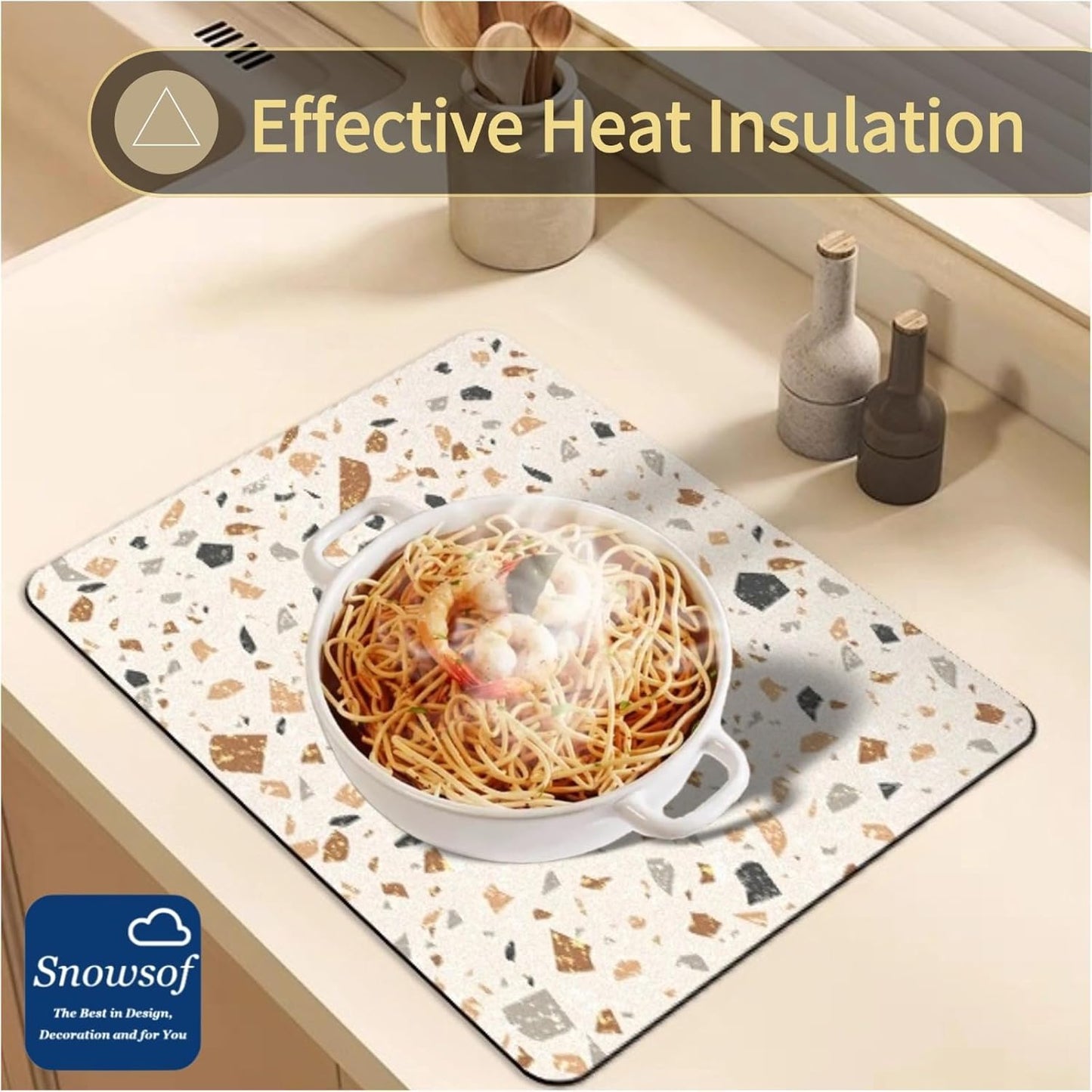 Dish Drying Mat - Absorbent Countertop Mat for Coffee Maker, Expresso Machine, Kitchen Use (02,20''×32'')