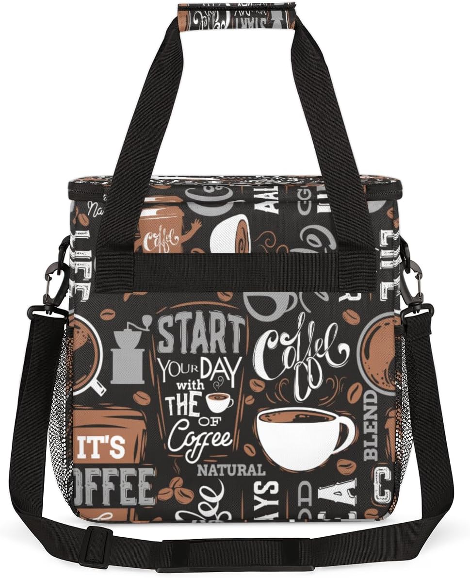 cfpolar Coffee Maker Storage Bag, Waterproof Travel Carrying Storage Tote Bag Organizer Case, Compatible with K-Mini or K-Mini Plus, And Suitable for Other Accessories, With Pockets for K-Cup Pods