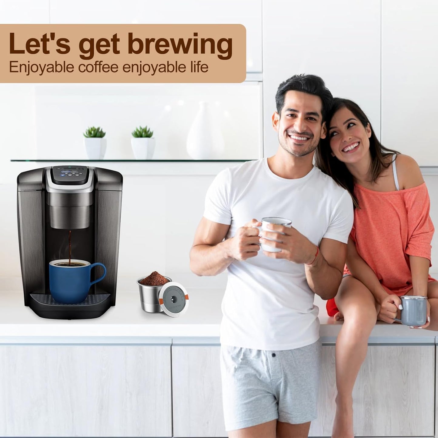 RETHONE Reusable K Cups for Keurig:Refillable K Cups Coffee Pods for Keurig 1.0 & 2.0 Coffee Machine,Stainless Steel Coffee Filters-SUS 304, Easy to Clean,Lid-Body Tight Seal