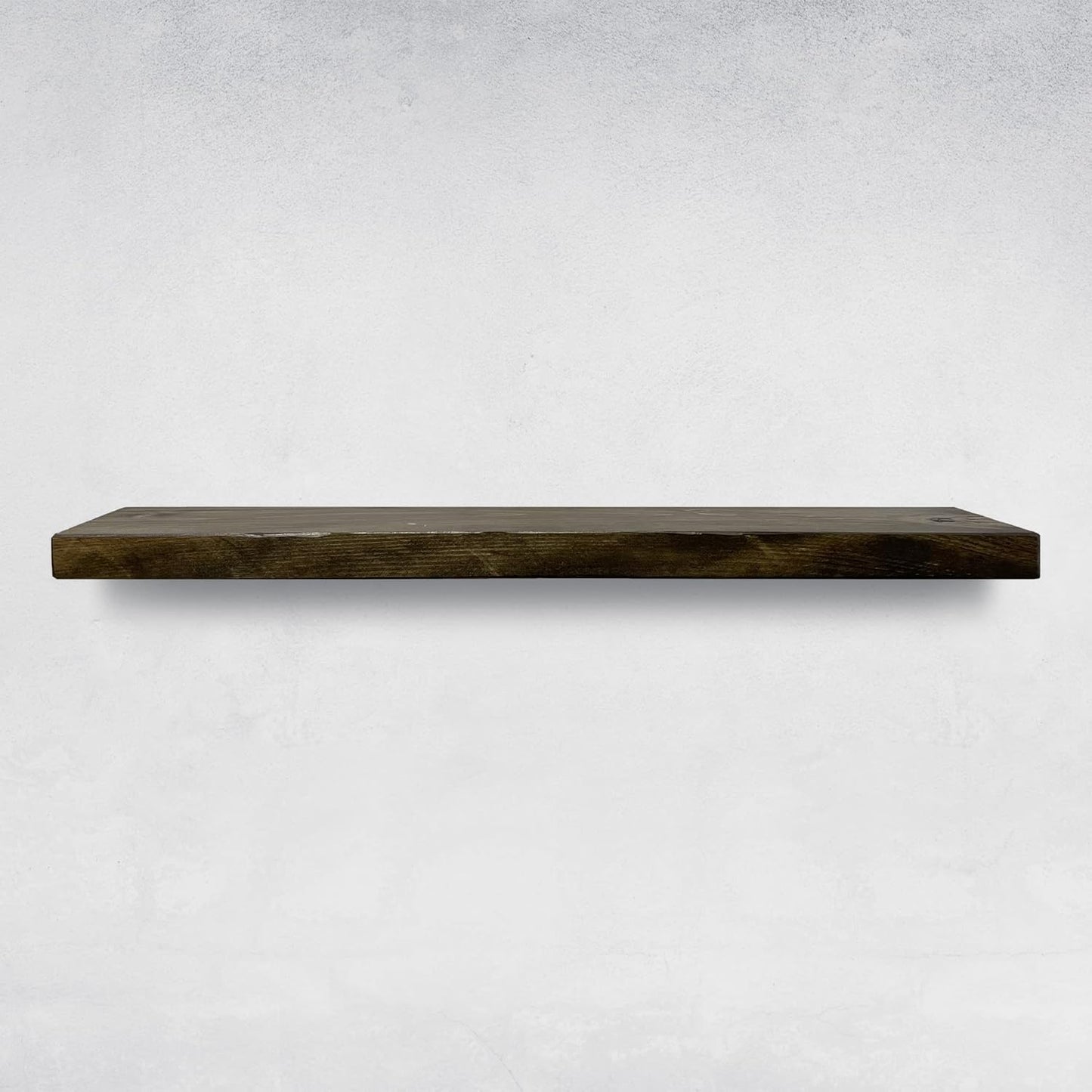 URBANDI, Rustic Floating Shelves, Set of 2, Hidden Bracket, Solid Wood, Heavy Duty, Wall Mounted Shelves, (Dark Brown, 12Wx6D)