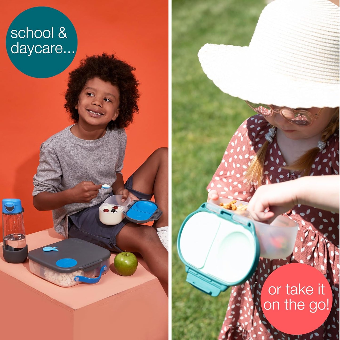 b.box Snack Containers for Kids, Toddler Snack Box Container, Reusable Small Bento Box for Lunch, School & Travel, Leak Proof, BPA free, Dishwasher Safe, Ages 4 months+ (Lemon Sherbet, 12oz capacity)