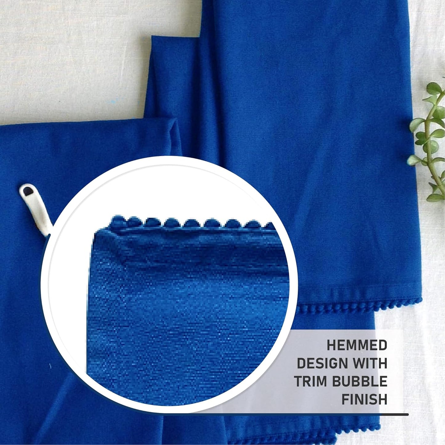 TARAN LIVING Kitchen Towels 100% Cotton Solid Kitchen Dish Cloths Hand Towel Reusuable Dish Towel for Cleaning & Drying Tea Towels Set with Hanging Loop - 18"x28" -Blue, Pack of 6