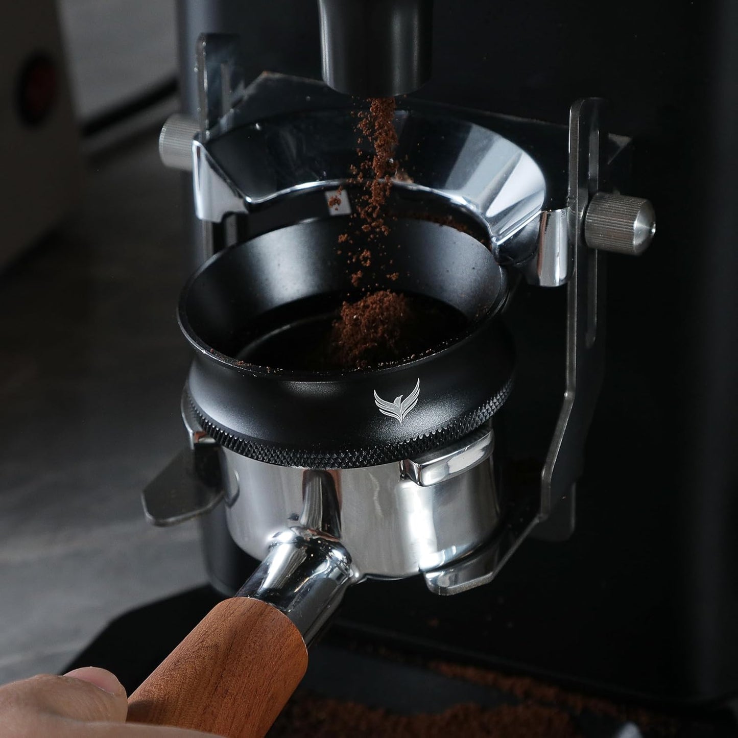 51mm Espresso Tool Kit – Calibrated Rosewood Tamper, Espresso Distributor, Magnetic Funnel with Puck Screen, Knock Box & Rosewood Tamping Station – For 51mm Espresso Machines