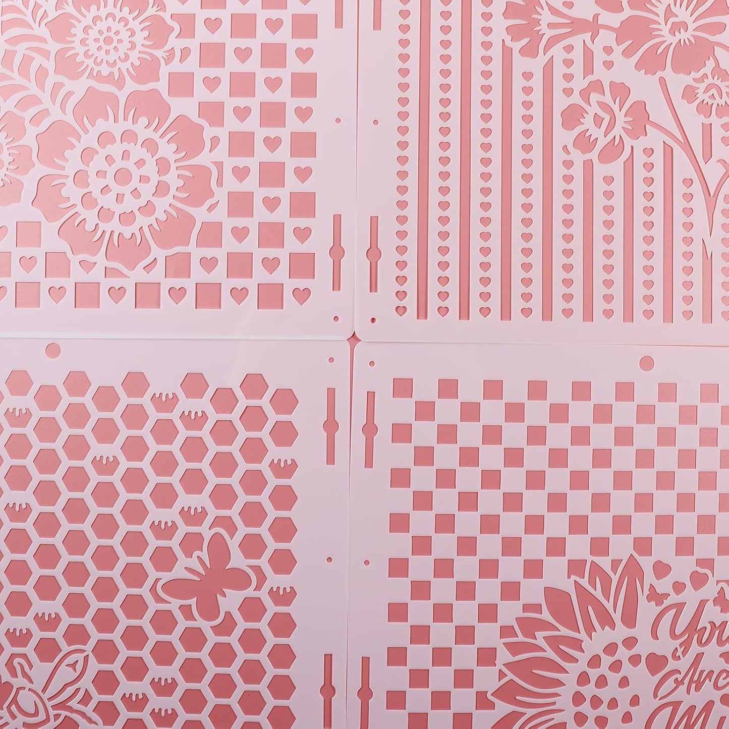 4-Pack Reusable Stencil Set for Crafting, Painting, and DIY Projects ? Durable, Versatile, and Easy-to-Use Stencils for Walls, Fabric, Wood, and More