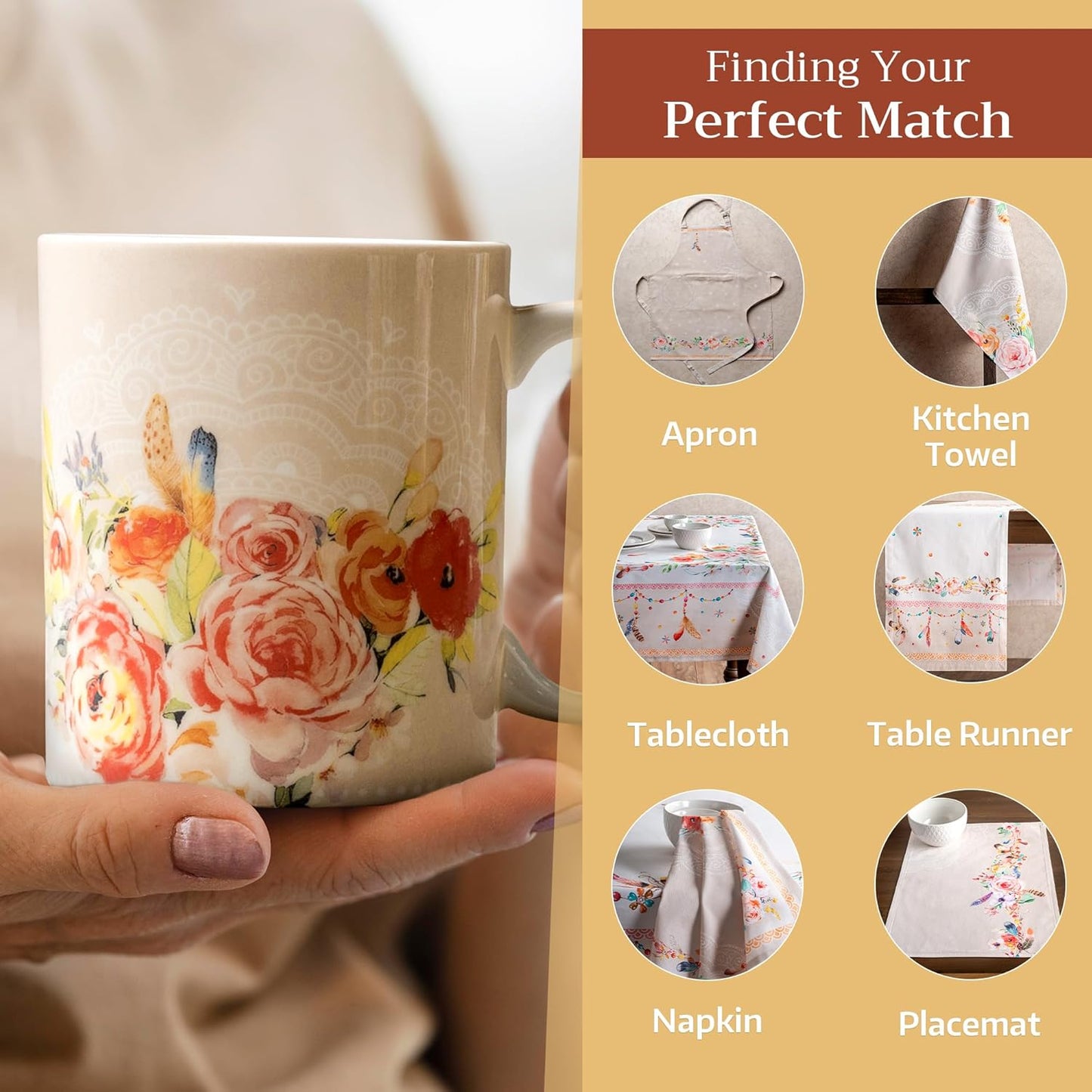 Maison d' Hermine Coffee Mug with Handles Fine Bone China Mugs Pack of Two Tea Cups for Hot Beverages Cappuccino Latte Home Restaurant Office Perfect for Gift (Ibiza - Beige, 12 Ounce)