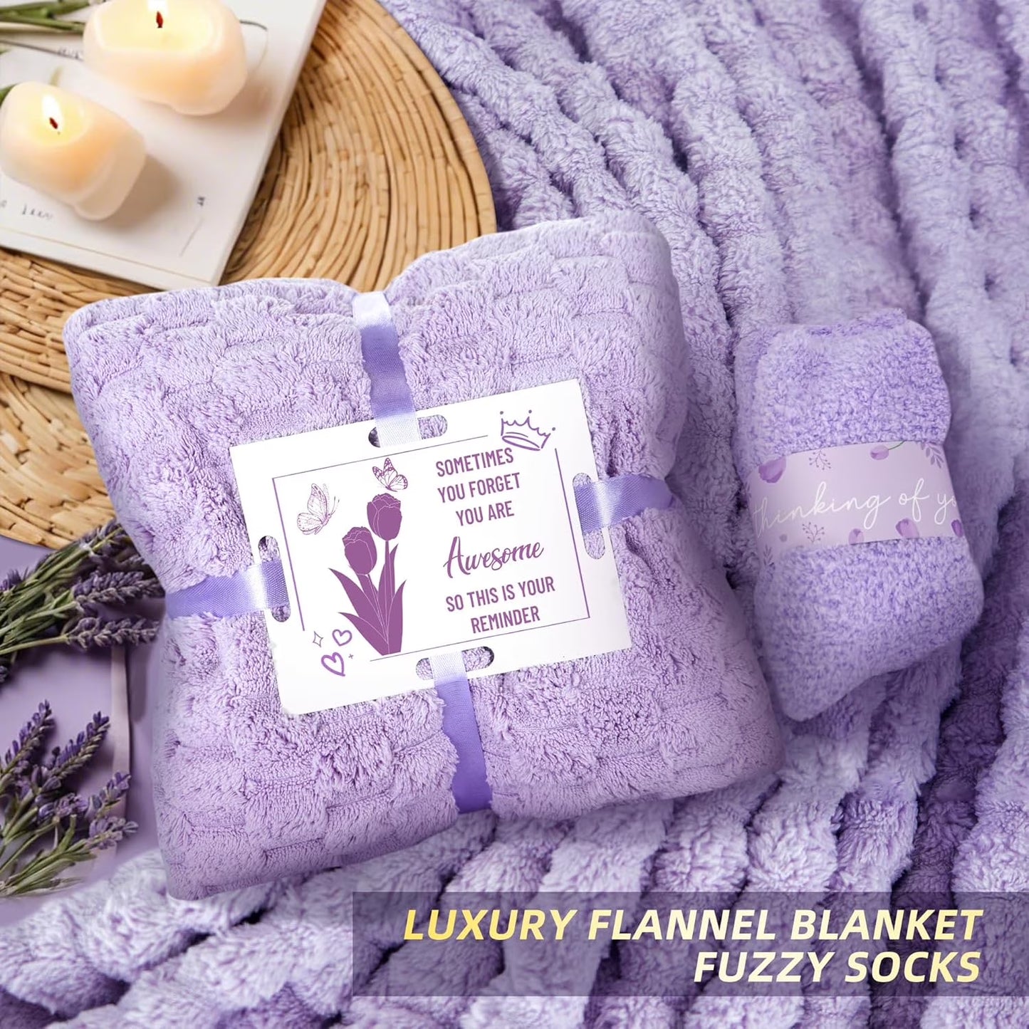 15Pcs Birthday Gifts for Women, Relaxing Spa Gifts Baskets for Her, Care Package with Luxury Flannel Blanket and 40 Oz Tumbler, Valentines, Mothers Day, Women'S Gift for Mom, Wife, Friends