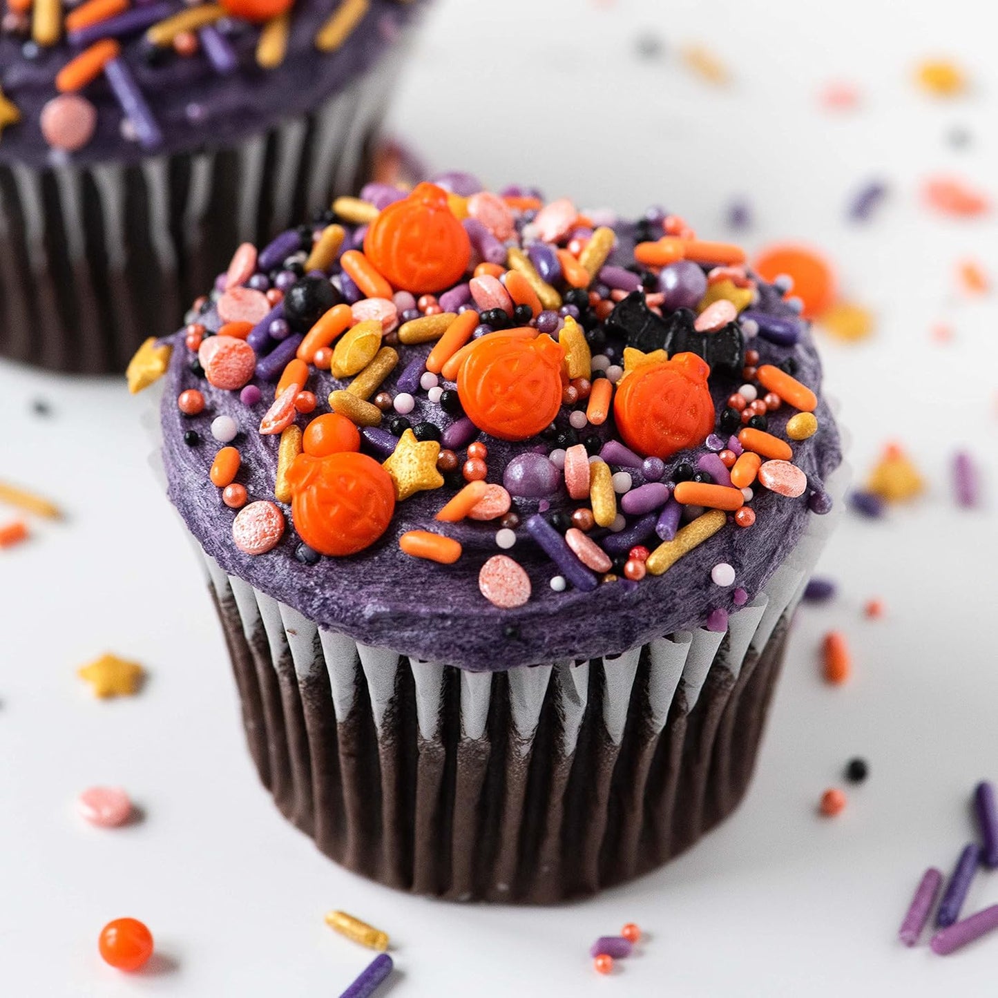 Sweets Indeed Toil & Trouble Halloween Sprinklefetti Mix – 4 oz Jar | Sprinkles with Pumpkins, Bats, Jimmies, Nonpareils, Sugar Pearls & Quins | Spooky Cookie & Cupcake Decorations
