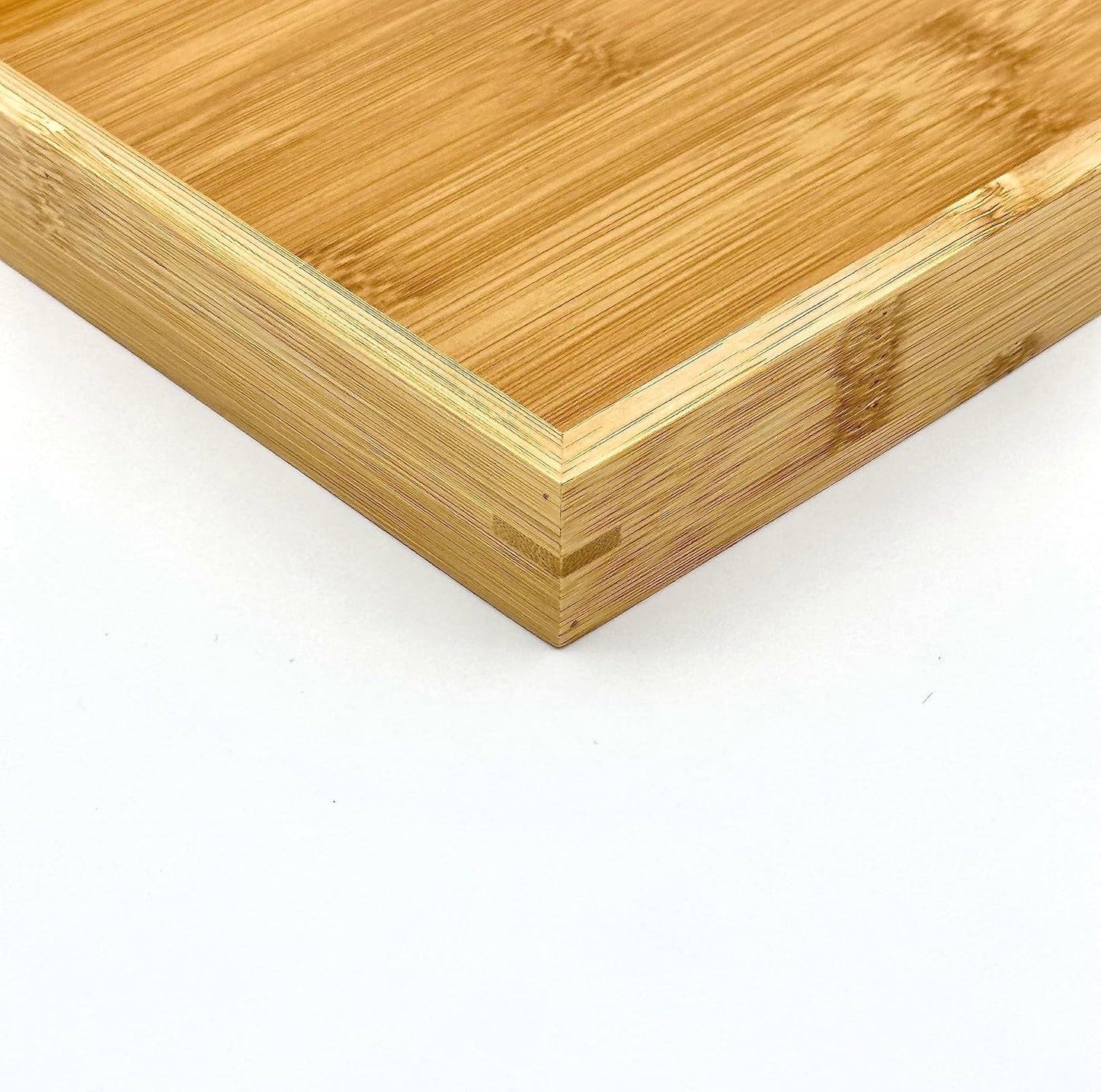 Bam & Boo (2-Pack) Natural Bamboo Rectangle Serving & Vanity Tray - for Kitchen, Bathroom, Countertop, Coffee Table (15.75" x 11" x 1.2")