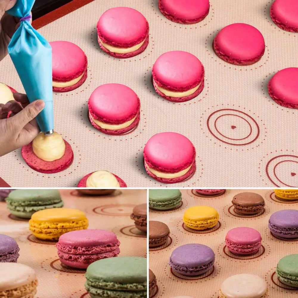 16-Piece Silicone Macaron Baking Mats Set with Half Sheet, Piping Pastry Bag, Bag Tie, Coupler and Piping Tips