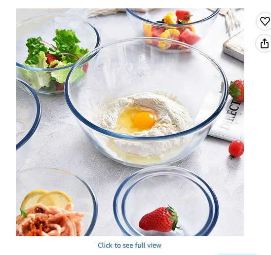 KOMUEE 4 Pack Glass Mixing Bowls Set with Lids (4.8QT, 2.9QT, 1.7QT, 0.8QT), Glass Nesting Bowls for Kitchen, Baking, Cooking and Serving, Oven, Dishwasher, Freezer, and Microwave Safe, Red