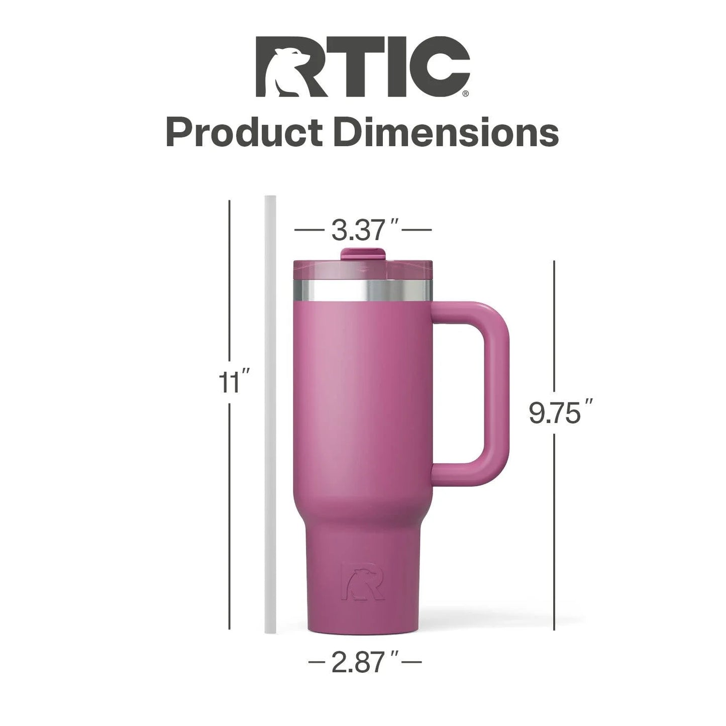 30 Oz Insulated Tumbler with Handle, Ceramic Lined, Leak-Resistant Straw Lid, Orchid, Road Trip Tumbler