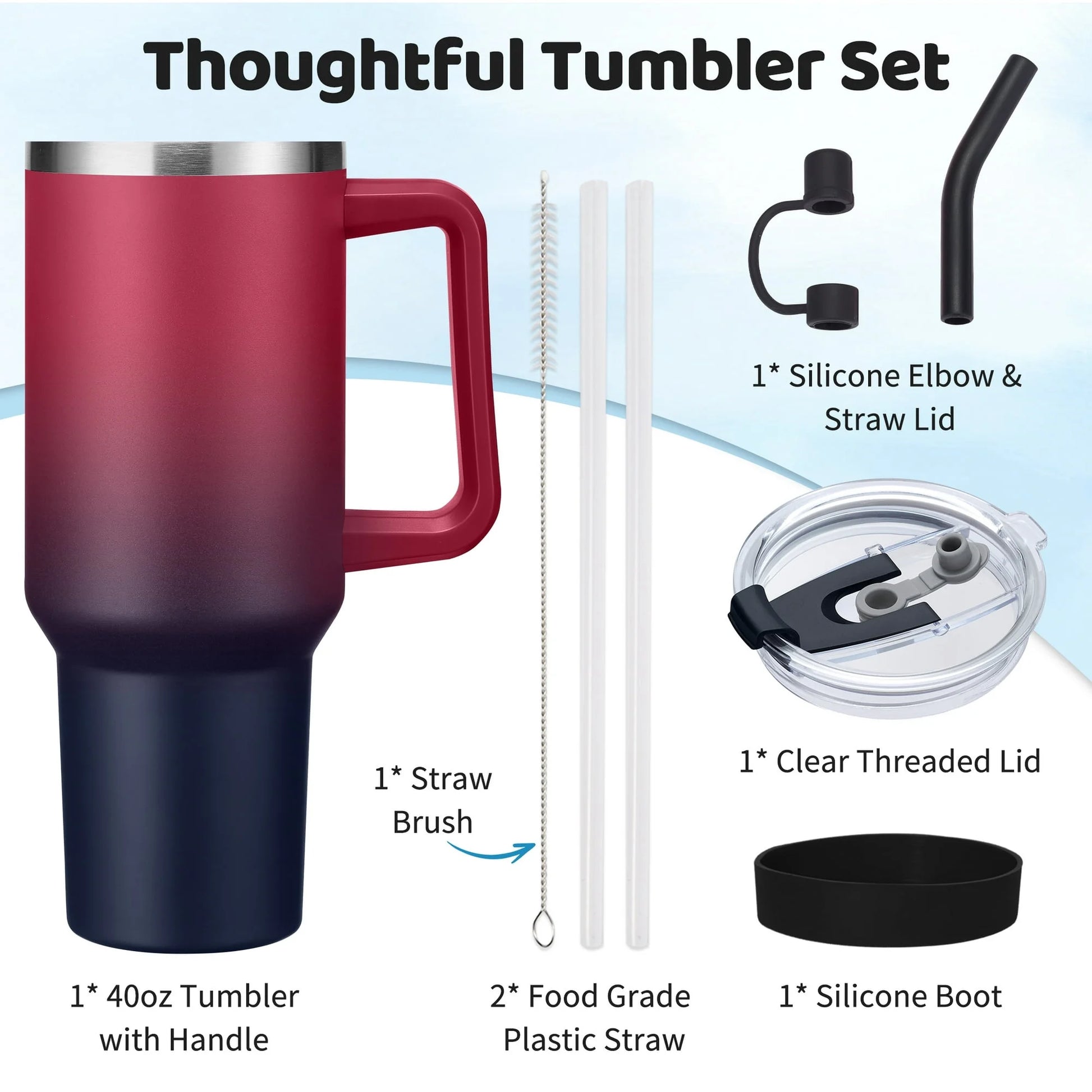 40 Oz Tumbler with Handle and Straw,Stainless Steel Insulated Cup,100% Leak-Proof Travel Coffee Mug for Hot and Cold Beverage,Water Bottle for Office Gym Car Metal Cup