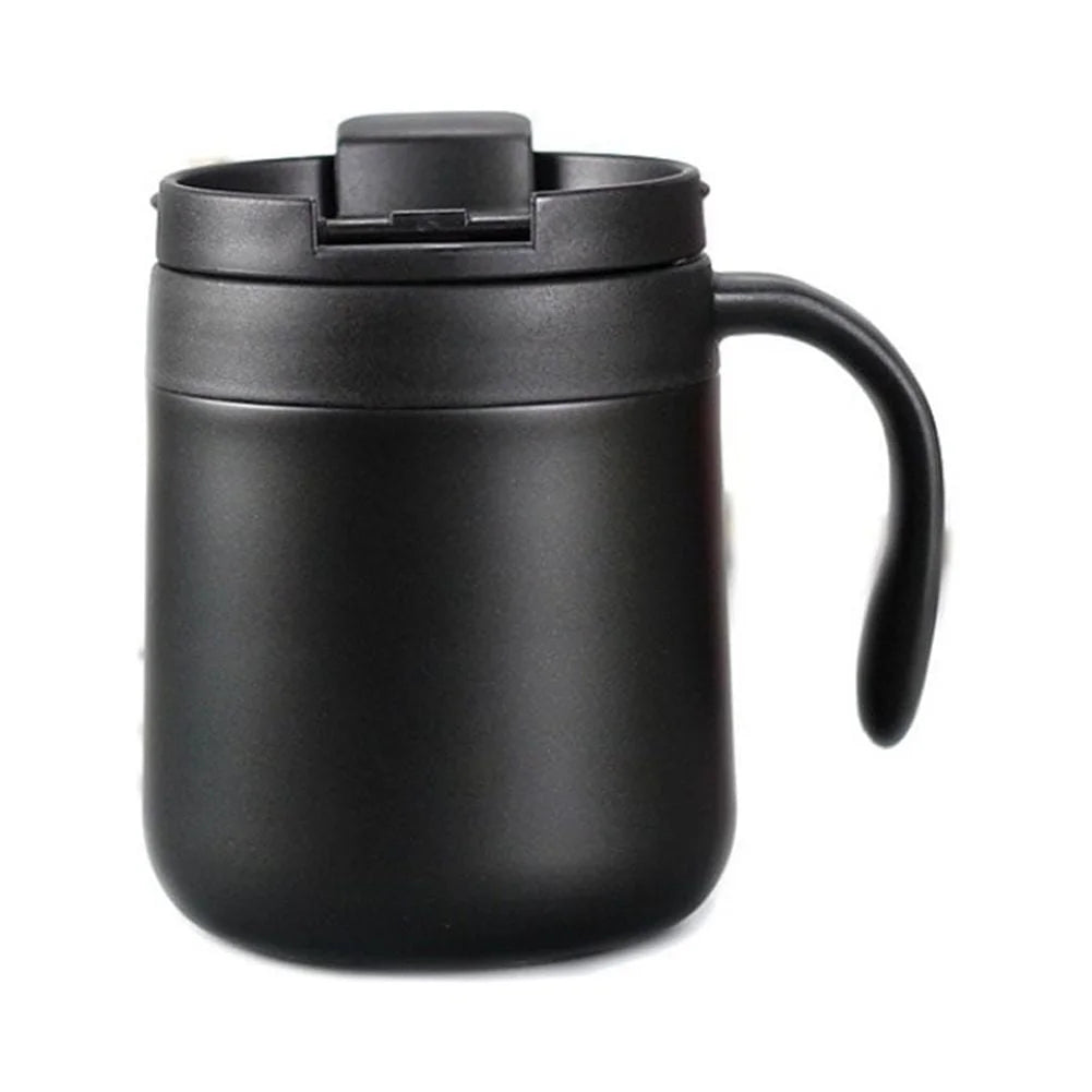 12 OZ Coffee Travel Mug Cup Stainless Steel Insulated Tumbler Handle Splash Proof Lid Straw Opening Double Wall Vacuum for Hot Cold Drinks, Ice, Tea, Camping