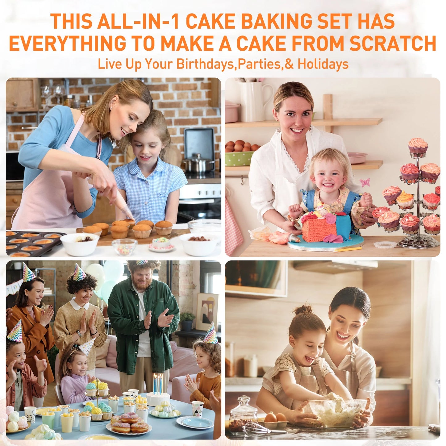 352 Pcs Decorating Supplies Kit , Cake Decorating Kit with 48 Numbered Piping and 6 Korean Tips, Cupcake Decorating Kit with 100 Icing Bags ,Cake Baking Supplies with Non-Slip Rotating Turntable