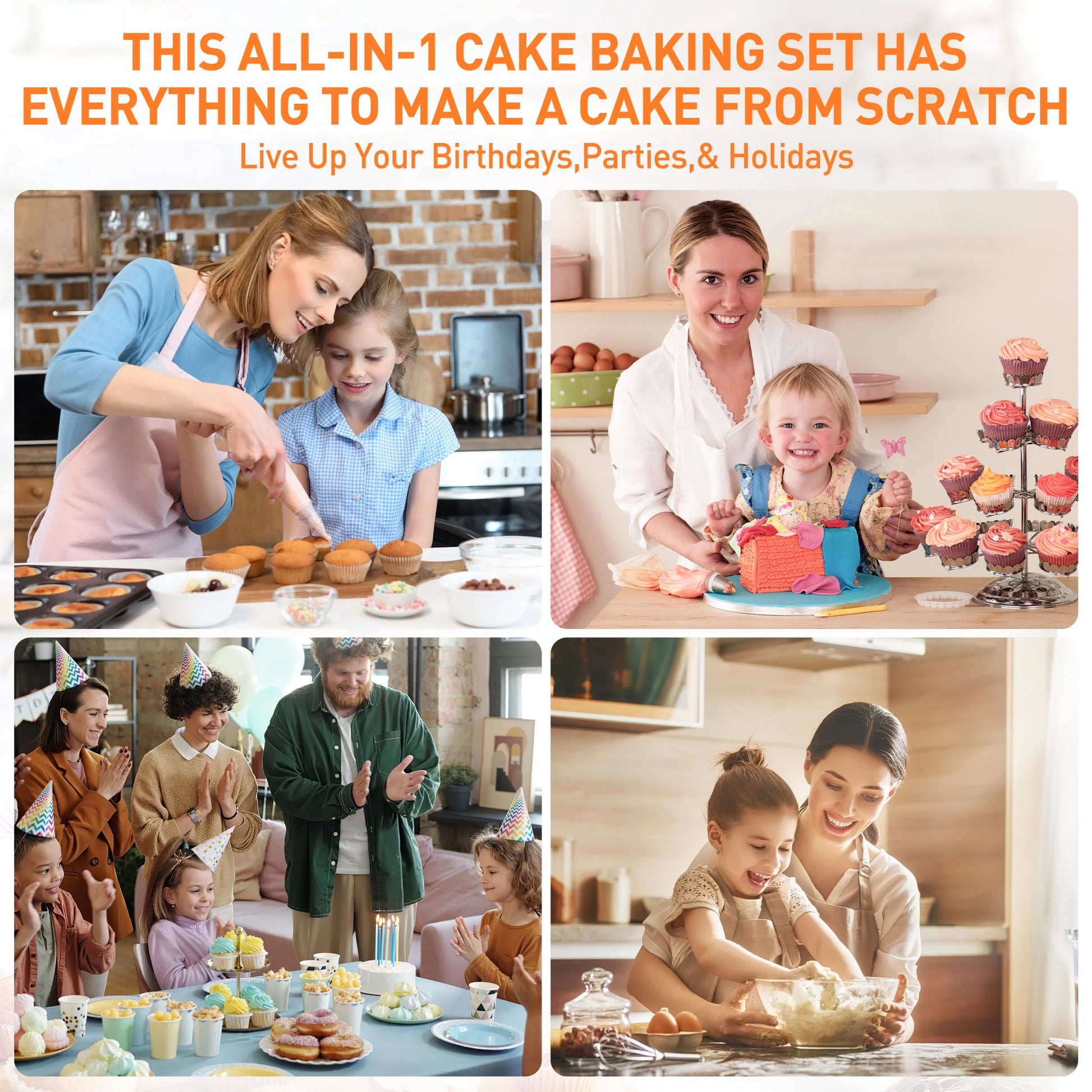 352 Pcs Decorating Supplies Kit , Cake Decorating Kit with 48 Numbered Piping and 6 Korean Tips, Cupcake Decorating Kit with 100 Icing Bags ,Cake Baking Supplies with Non-Slip Rotating Turntable