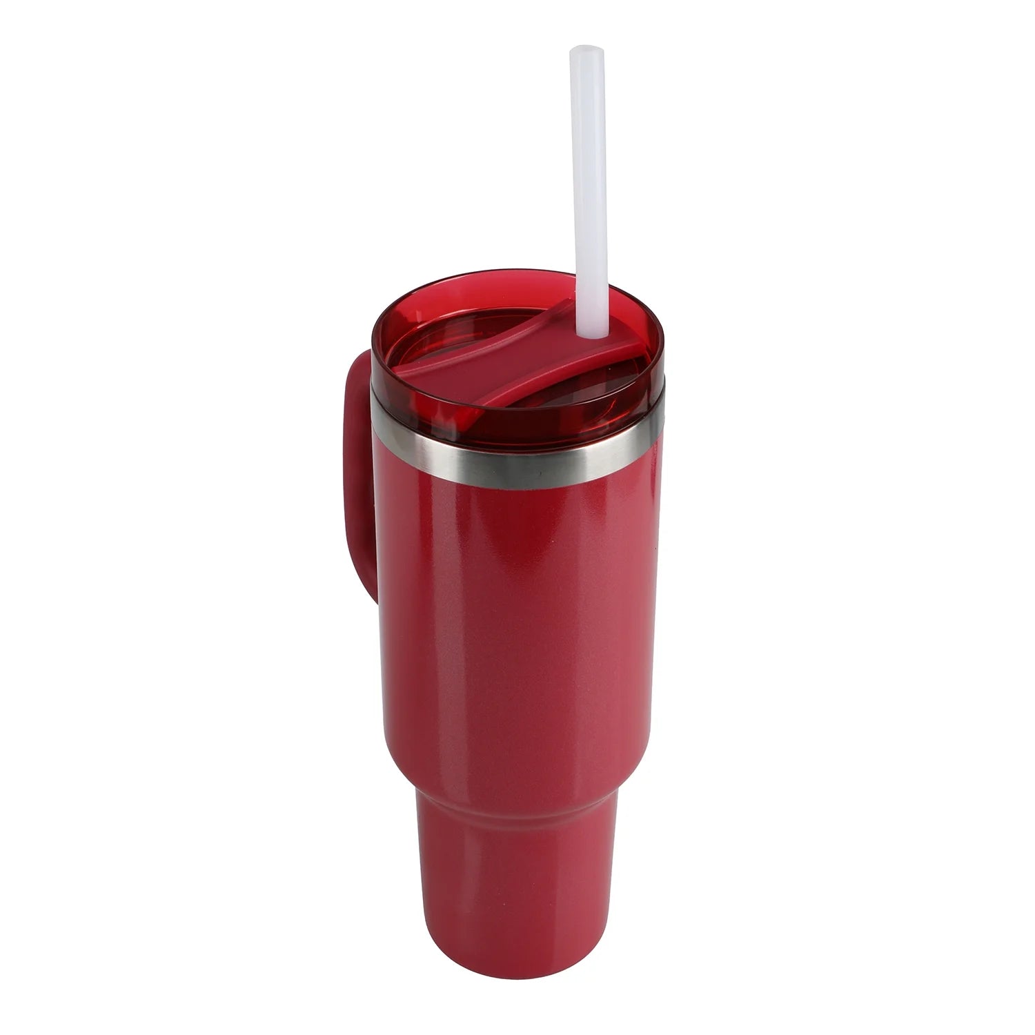 (3 Pack)  40 Oz Insulated Tumbler with Straw Lid, Red Shimmer