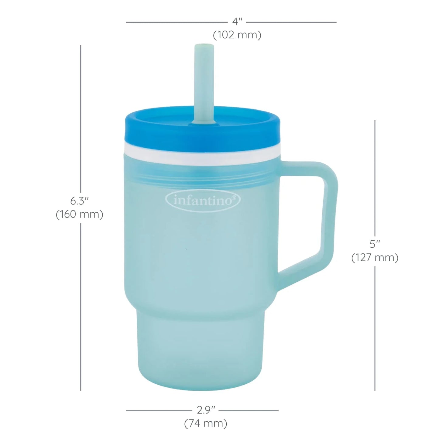 My 1St Tumbler – Adorable 10 Oz. Training Cup with Toddler-Friendly Straw and Handle, Moody Blue