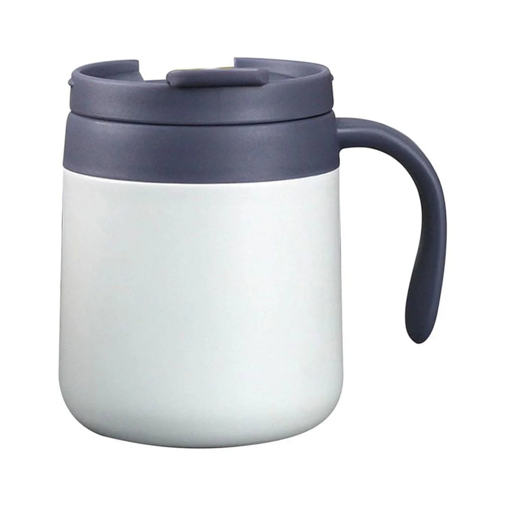 12 OZ Coffee Travel Mug Cup Stainless Steel Insulated Tumbler Handle Splash Proof Lid Straw Opening Double Wall Vacuum for Hot Cold Drinks, Ice, Tea, Camping