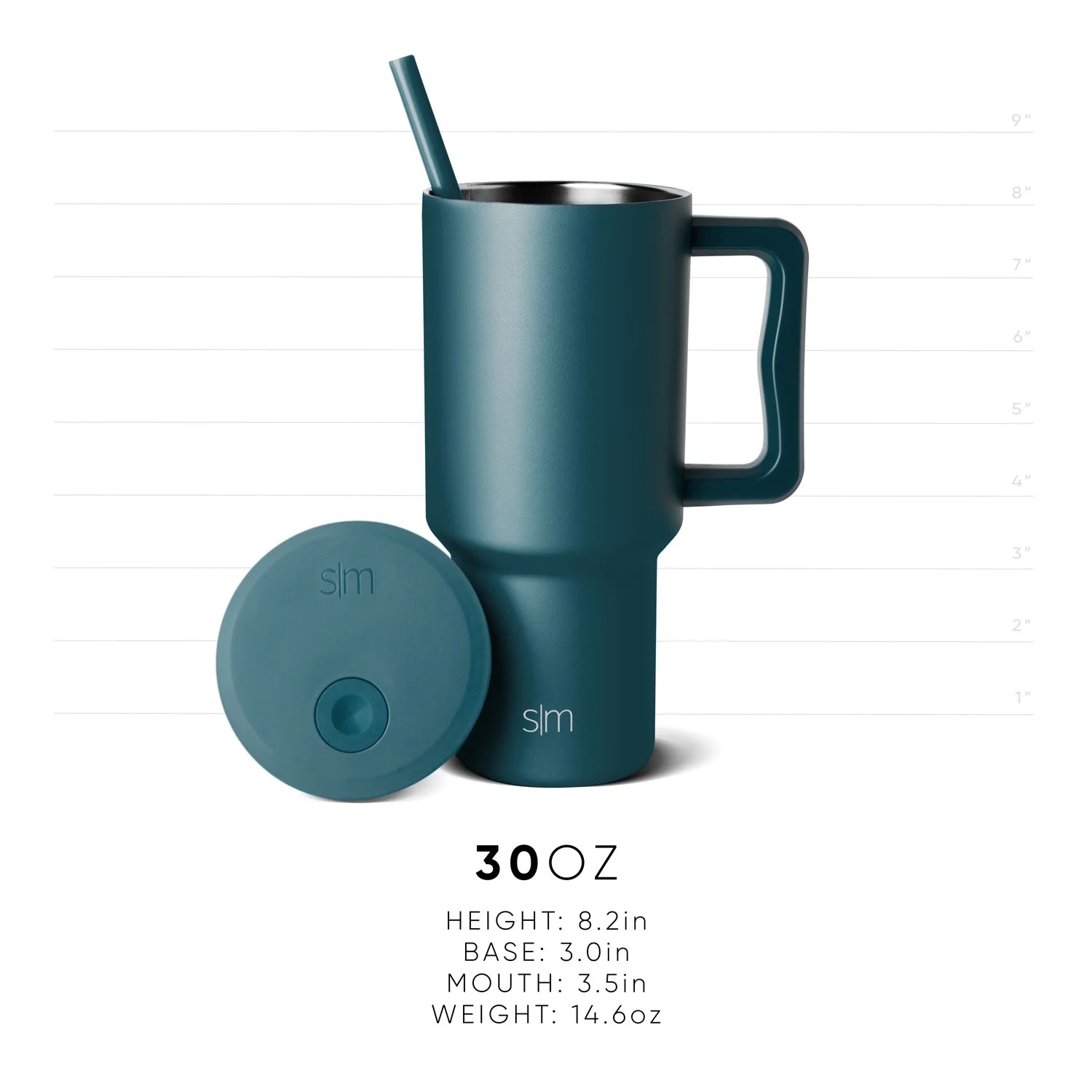 30 Fl Oz Insulated Stainless Steel Trek Tumbler with Straw Lid|Seaglass Sage