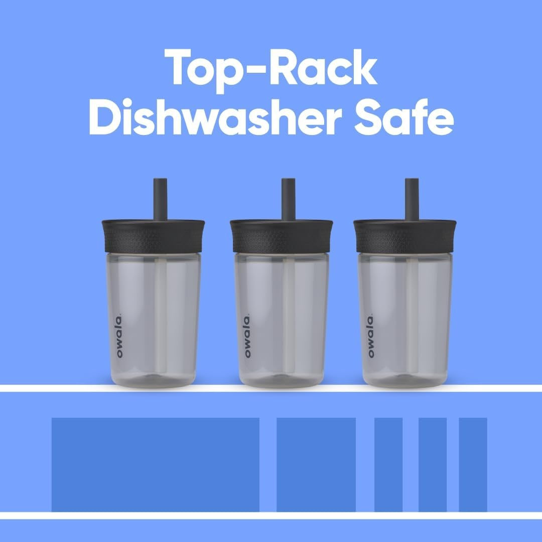 Owala Kids 15Oz Tumbler Straw Black Gray