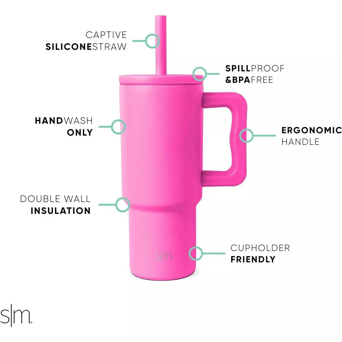 Simple Modern 24Oz Stainless Steel Trek Straw Tumbler