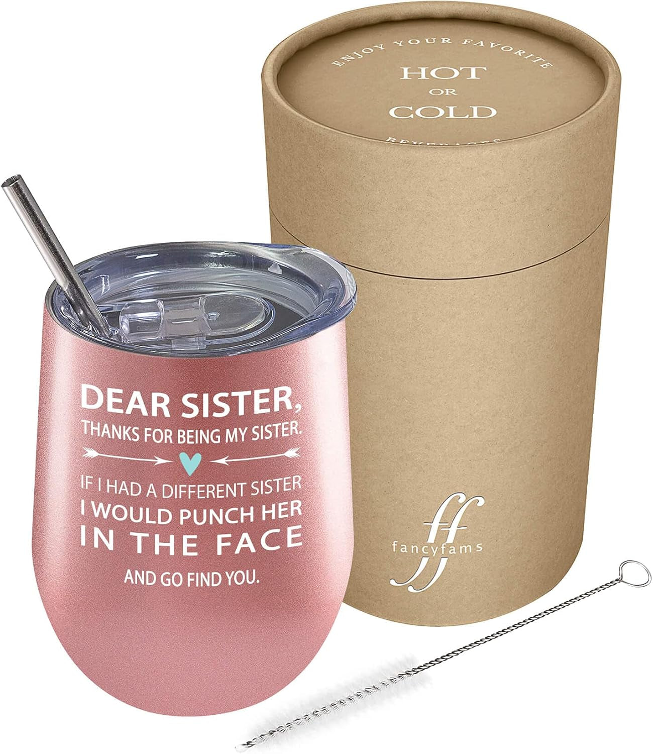 Christian Gifts for Women Tumbler, 40 Oz Tumbler Travel Mug - Stainless Steel, Birthday Gifts for Women, Religious Gifts for Women, Inspirational Gifts for Women (Find You Sister- Rose Gold)