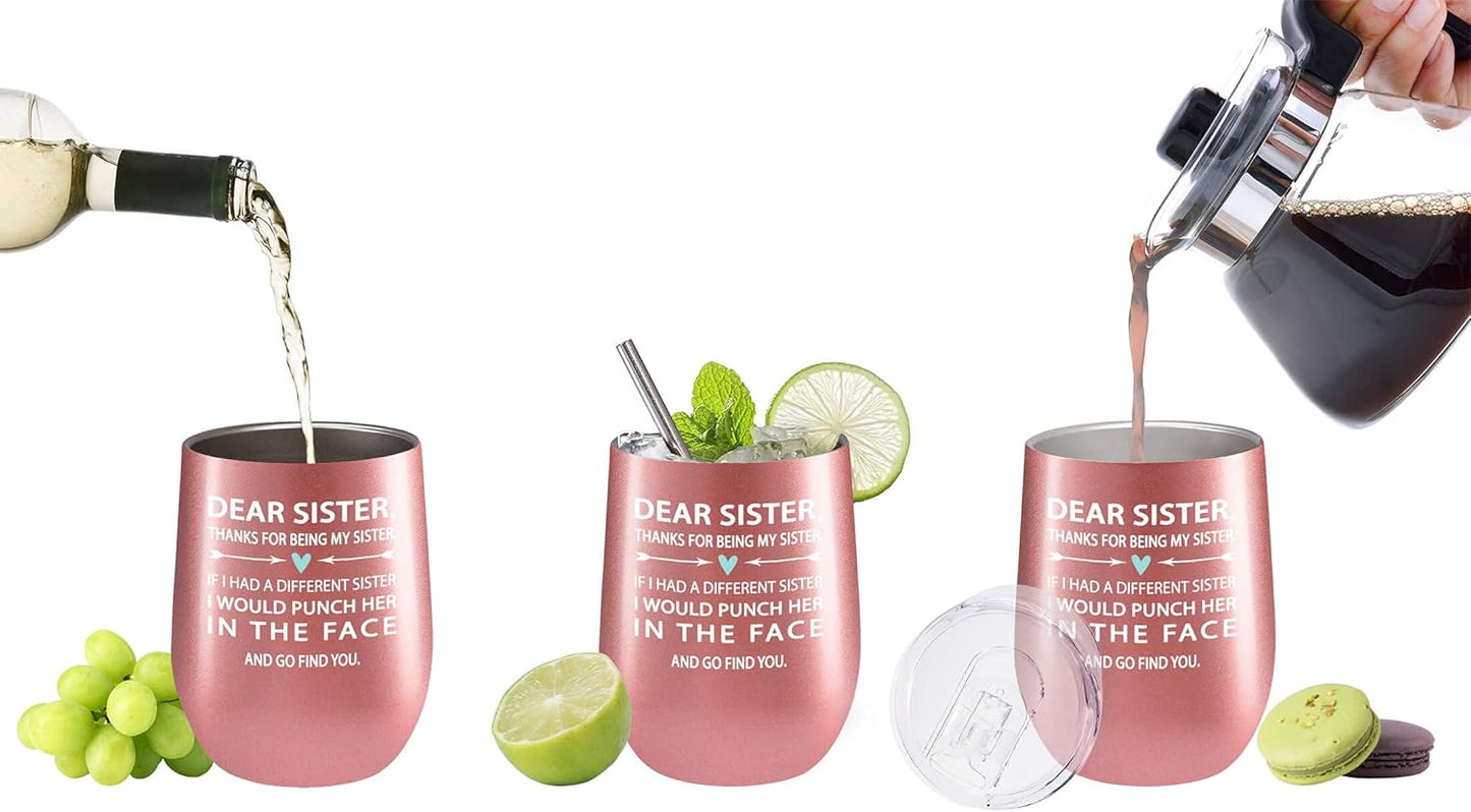 Christian Gifts for Women Tumbler, 40 Oz Tumbler Travel Mug - Stainless Steel, Birthday Gifts for Women, Religious Gifts for Women, Inspirational Gifts for Women (Find You Sister- Rose Gold)