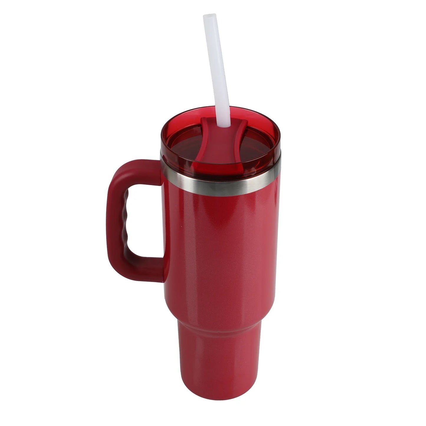 (3 Pack)  40 Oz Insulated Tumbler with Straw Lid, Red Shimmer